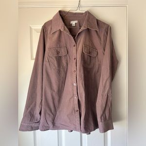 Croft and Barrow Corduroy Purple Button Down Shirt